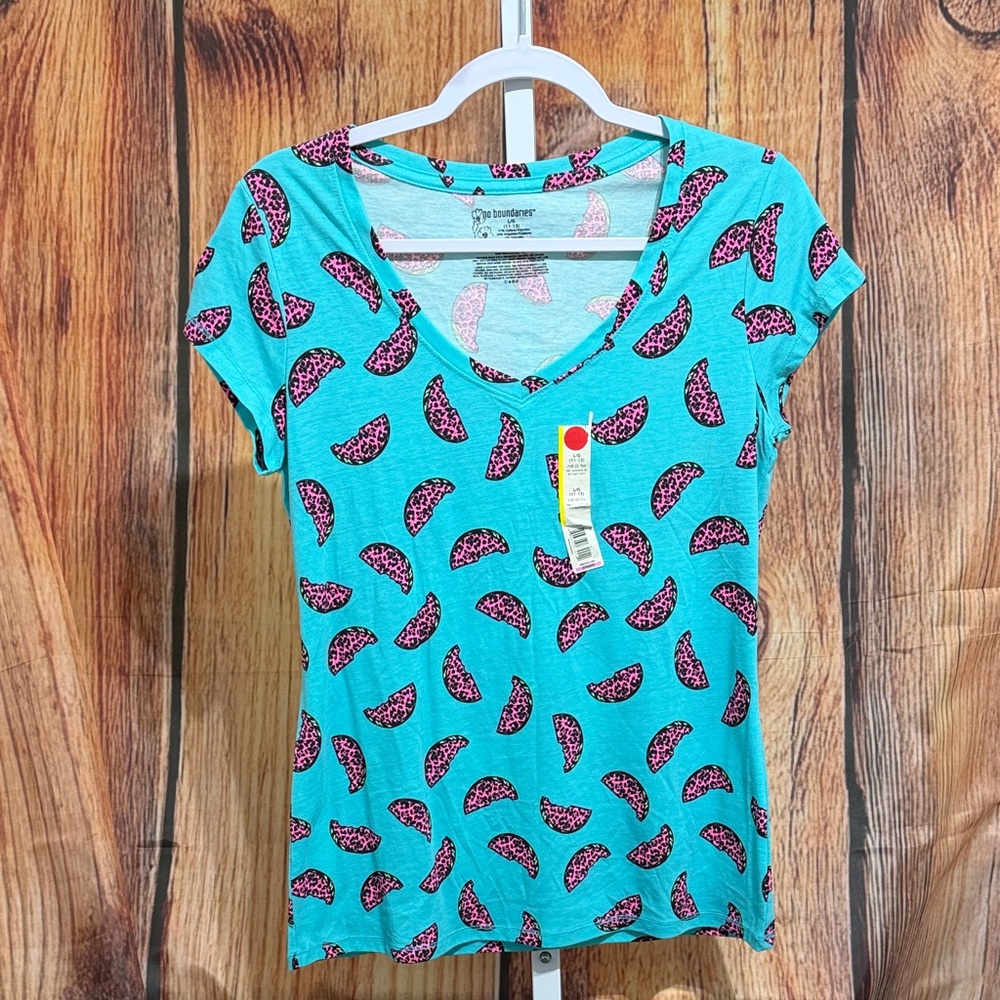NWT! No Boundaries Short Sleeve Watermelon Tee Size Junior L